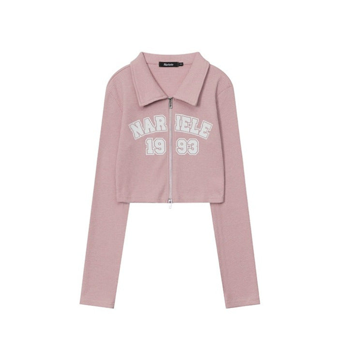 Damen Sweatshirt mit Frontprint Modern Lässig Grau Eveloria