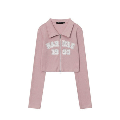 Damen Sweatshirt mit Frontprint Modern Lässig Grau Eveloria