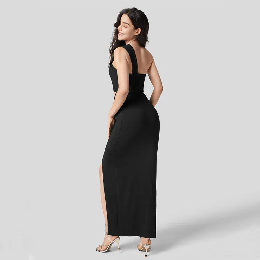 Damen Wickelkleid Asymmetrisch Figurbetonter Stoff