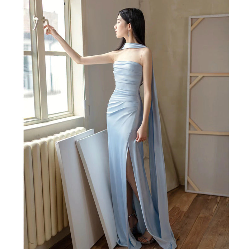 Damen Maxi Abendkleid Strapless Figurbetont Elegant - Eveloria