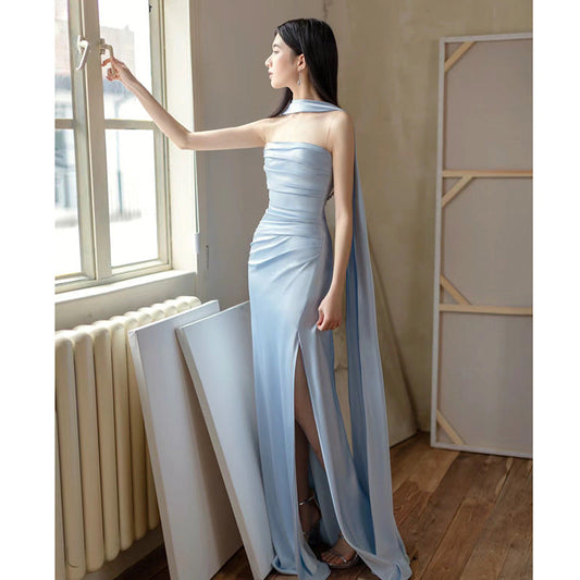 Damen Maxi Abendkleid Strapless Figurbetont Elegant - Eveloria