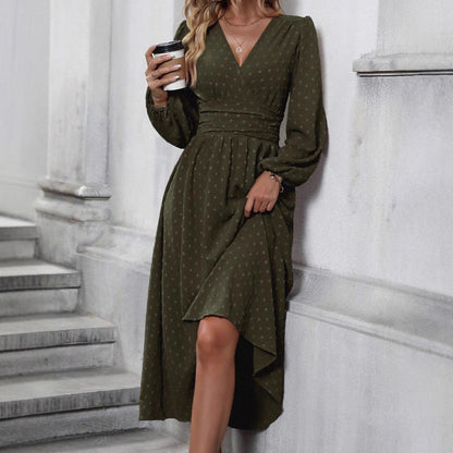 Damen Maxikleid Wickeloptik Elegantes Kleid