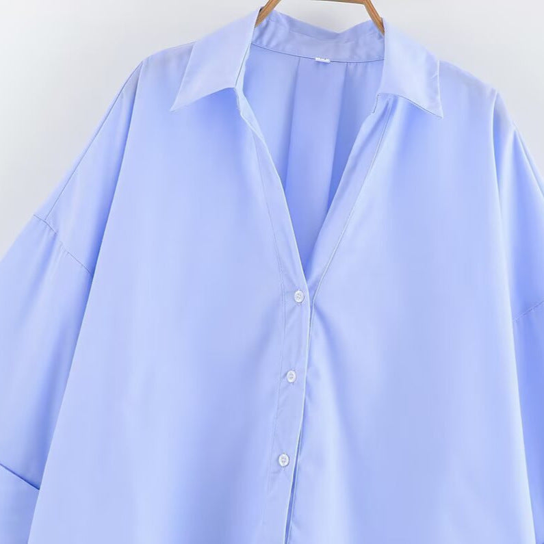 Damen Bluse Weit Schnitt Elegante Ärmel Eveloria