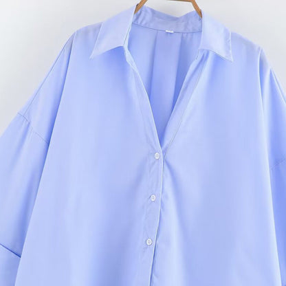 Damen Bluse Weit Schnitt Elegante Ärmel Eveloria