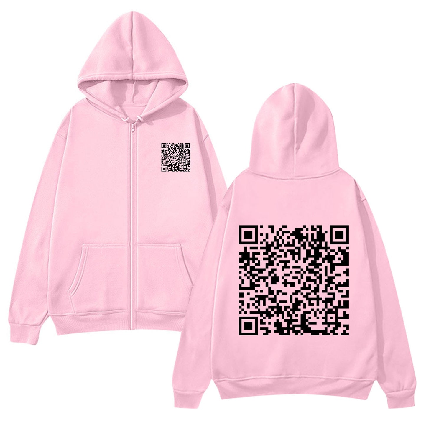 Damen Kapuzenjacke Weiches Fleece QR-Code-Design Eveloria