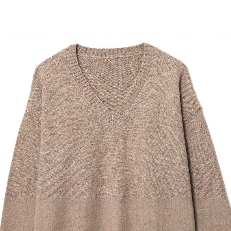 Damen Pullover V-Ausschnitt Weichwolle Eveloria
