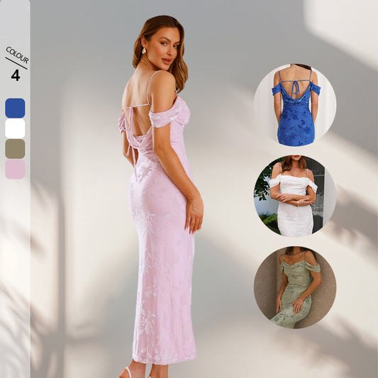Damen Etuikleid mit floralem Design und Trägern - Eveloria