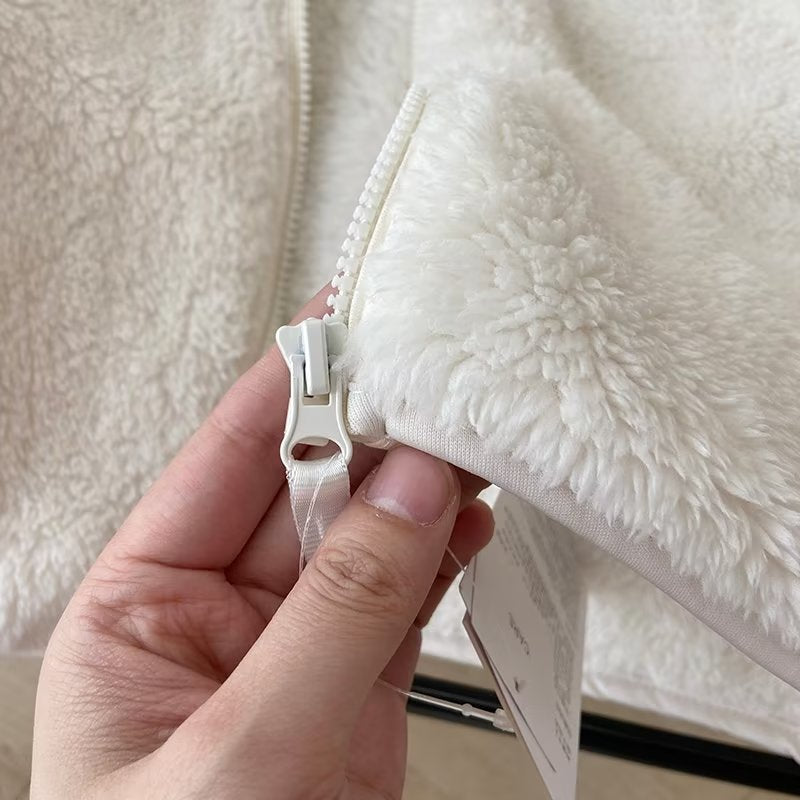 Damen Fleecejacke Hochkragen Reißverschluss Eveloria