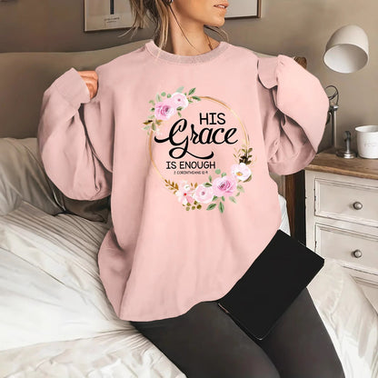 Damen Sweatshirt Florales Design Motivierender Schriftzug Eveloria