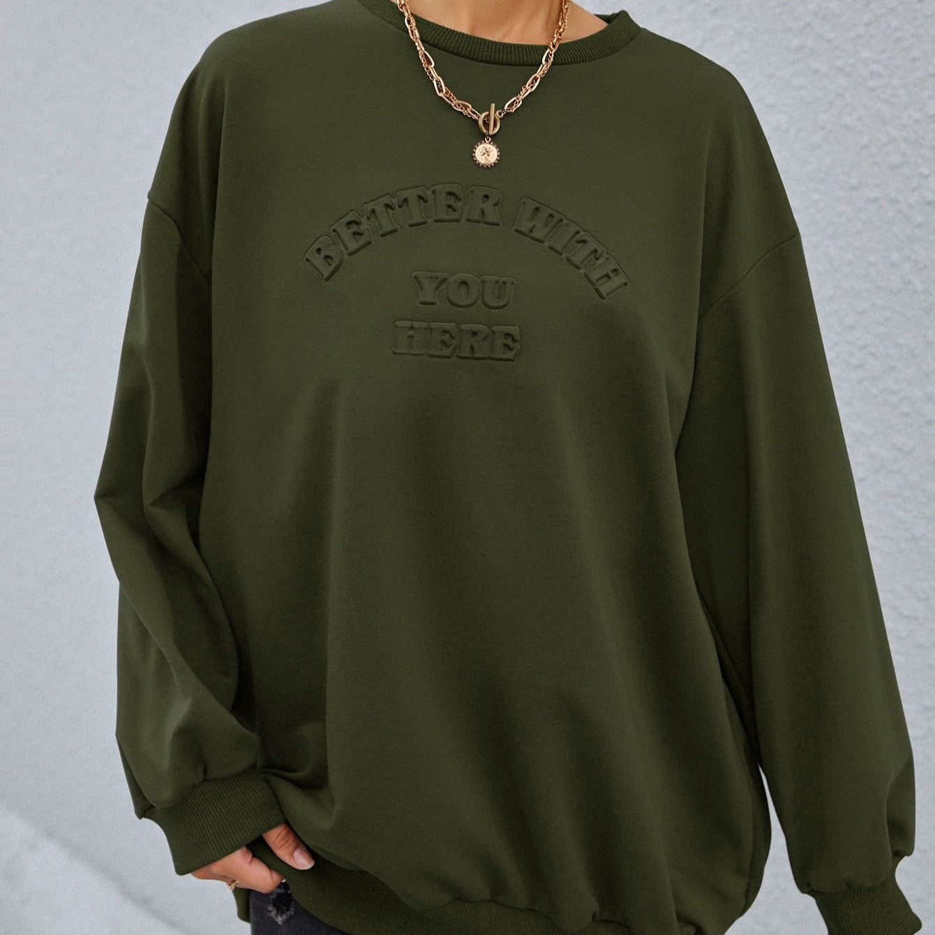 Damen Sweatshirt Lässig mit Schriftzug Eveloria - Eveloria