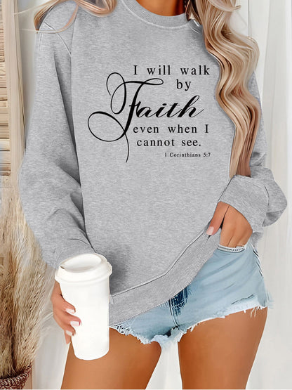 Damen Sweatshirt Weich Velours Mit Schriftzug Beige