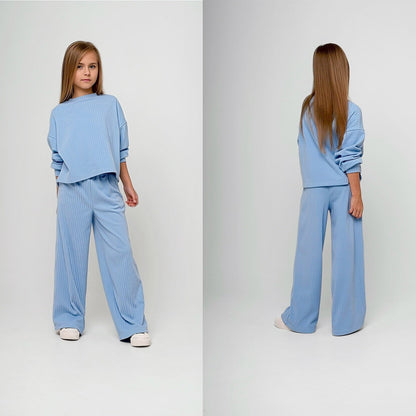 Damen Strickanzug Weit Elastisch Beige