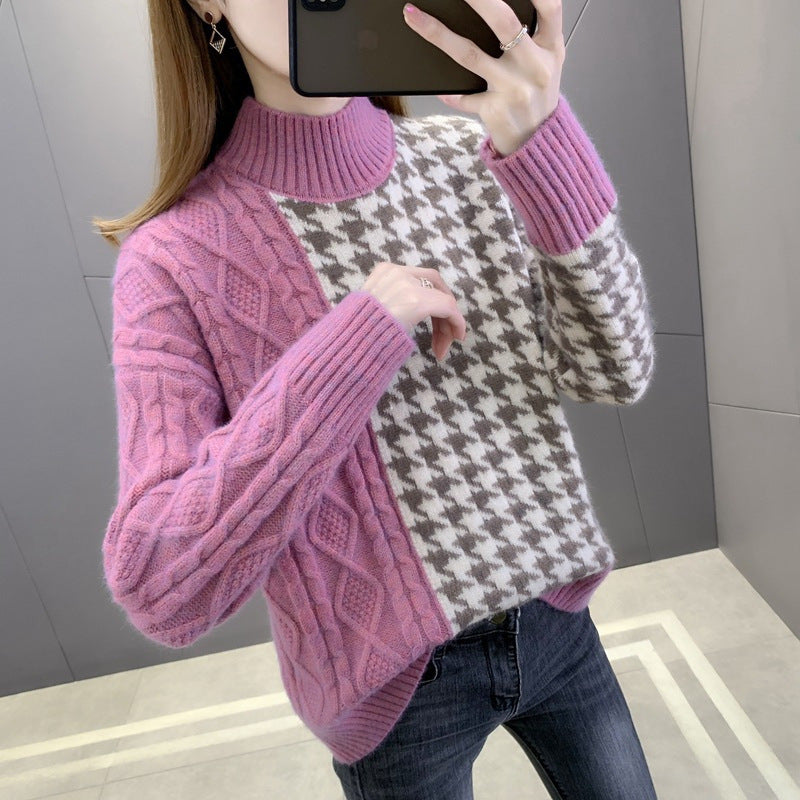 Damen Strickpullover Strukturiertes Zopfmuster Elegante Akzente