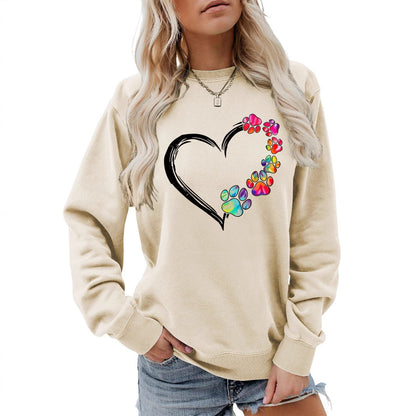Damen Sweatshirt Pfotenherz-Design Eveloria