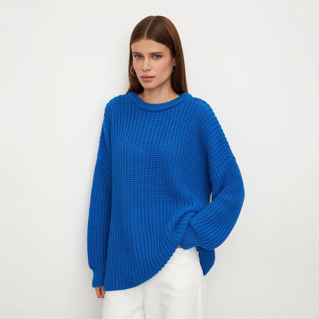 Damen Oversized Strickpullover Lässiger Schnitt Eveloria - Eveloria