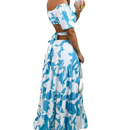 Damen Maxikleid Florales Muster Cut-Out