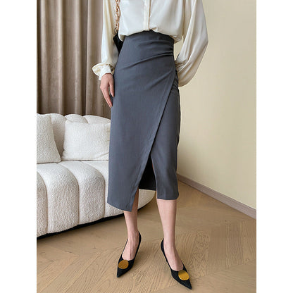 Damen Wickelkleid Figurbetont mit Schlitz und Knöpfen Eveloria