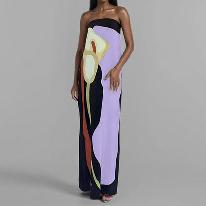 Damen Maxi-Kleid Moderner Kunststil Eveloria