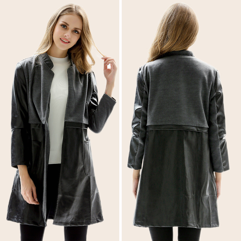 Damen Kunstlederjacke Leicht Tailliert Eveloria