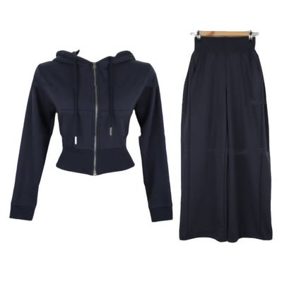 Damen Set Cropped Jacke Elastische Hose Eveloria
