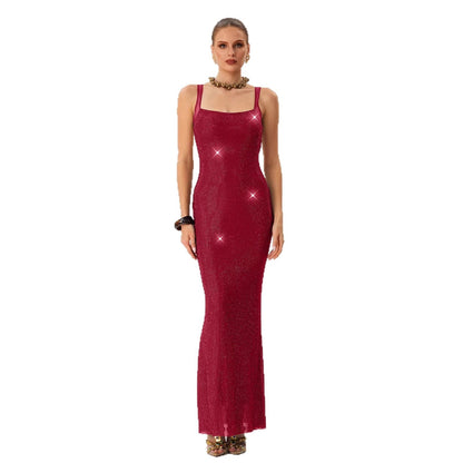 Damen Abendkleid mit Pailletten Tailliert Eveloria