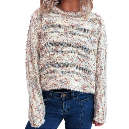 Damen Strickpullover Mehrfarbig Lockere Passform
