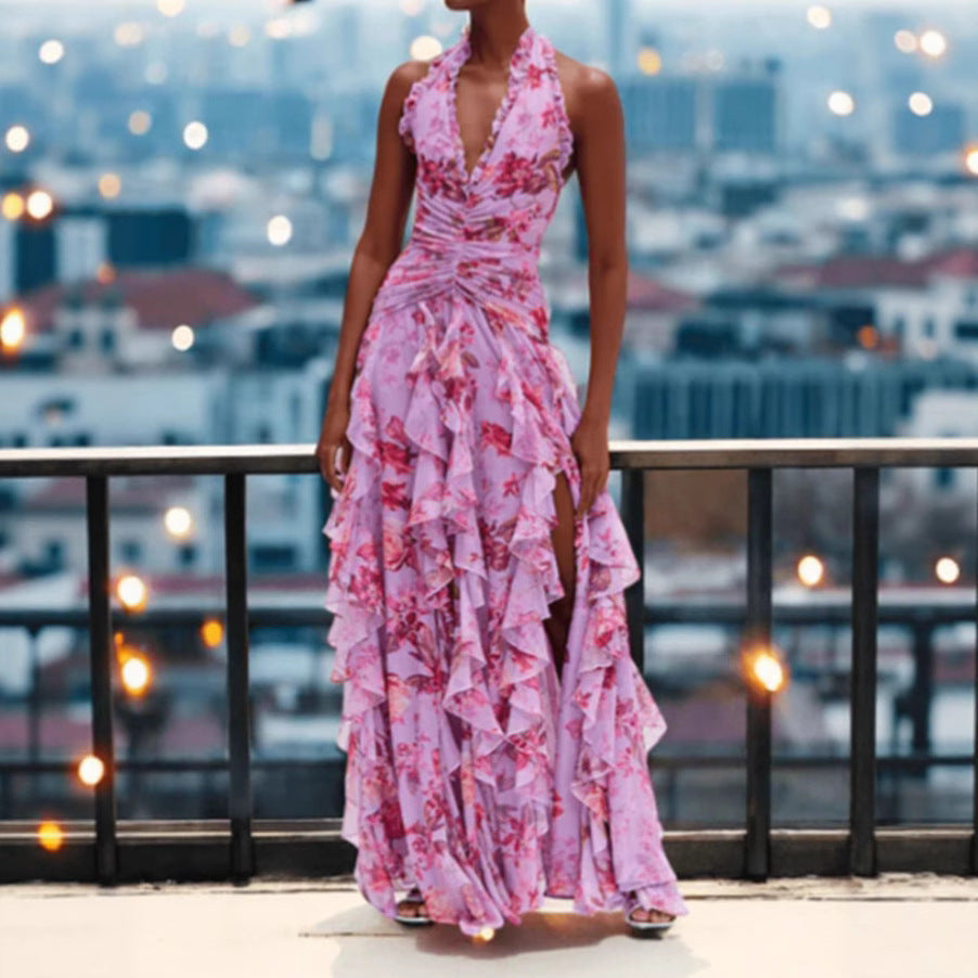 Eveloria Damen Abendkleid Rüschen