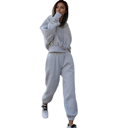 Damen Fleece-Jumpsuit mit Kapuze Elastisch Oversized Eveloria