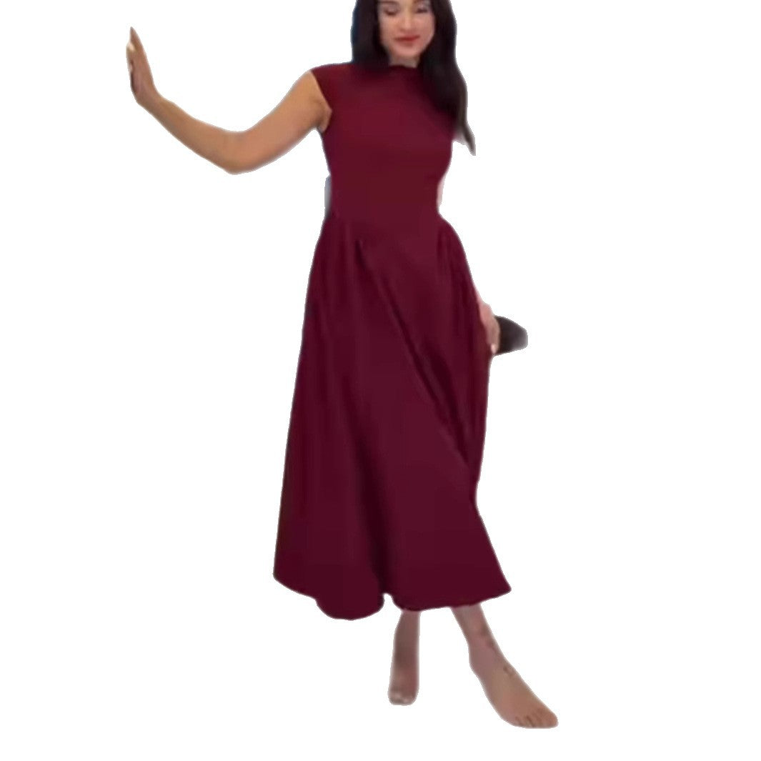 Damen Maxikleid A-Linie Rundhals Elegant Eveloria