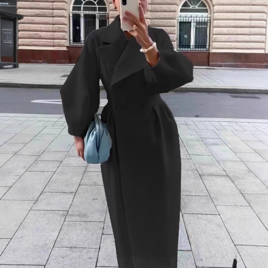 Damen Trenchcoat Tailliert Schlitz Eveloria