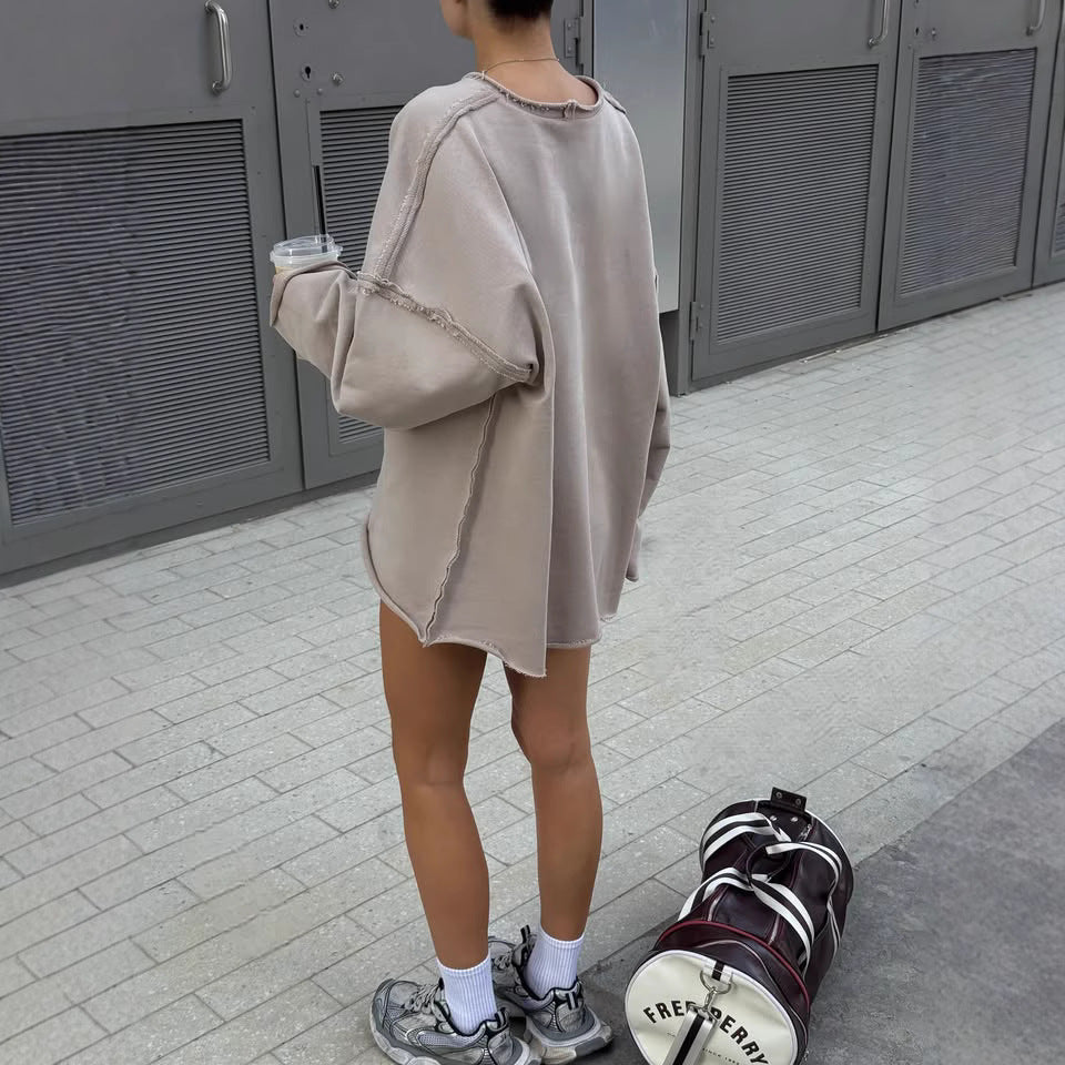 Damen Sweatshirt Asymmetrischer Schnitt Eveloria