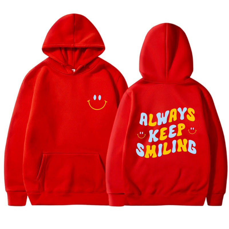 Damen Pullover Kapuze mit Kängurutaschen und Schriftzug