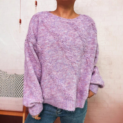 Damen Pullover Diagonales Strukturdesign Eveloria