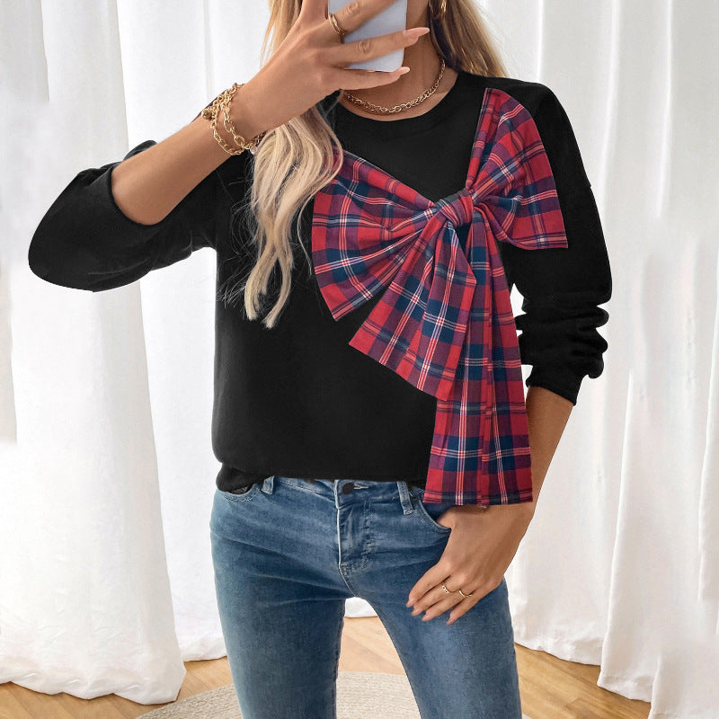 Damen Sweatshirt mit Knoten-Design Grau Eveloria
