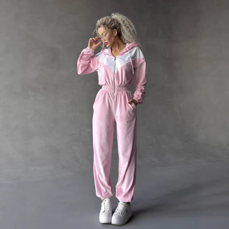 Damen Fleece Sportanzug Elastisch Eveloria