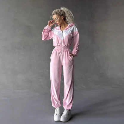 Damen Fleece Sportanzug Elastisch Eveloria