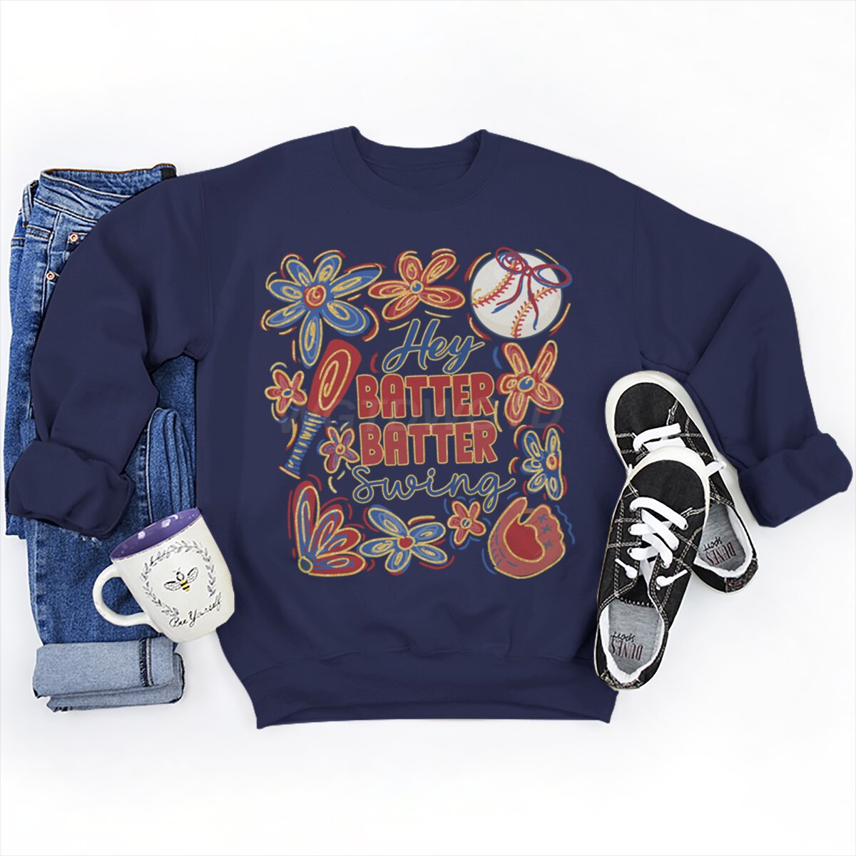 Damen Sweatshirt Baseball-Motiv Lässiger Schnitt Grau Eveloria