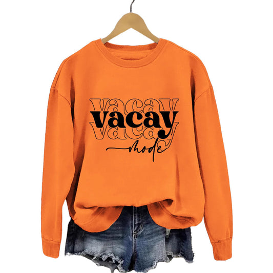 Damen Sweatshirt Lässiger Schriftzug Baumwolle Entspannte Passform - Eveloria