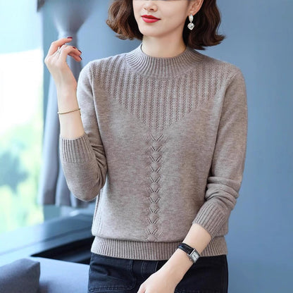 Damen Strickpullover Zopfmuster Eveloria - Eveloria