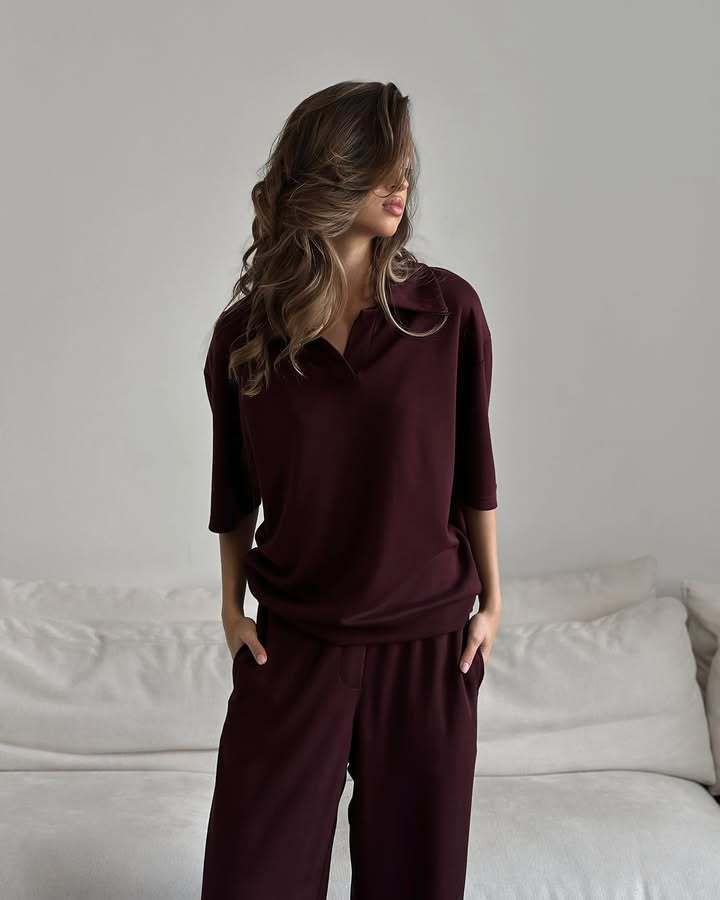 Damen Bluse Weit Schnitt Eleganter Kragen