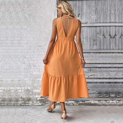 Damen Wickelkleid Midi Knöpfe Volant Elegant Eveloria