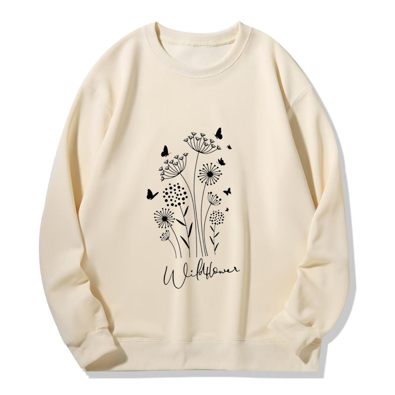 Damen Sweatshirt Floralmuster Kuscheliges Innenfutter