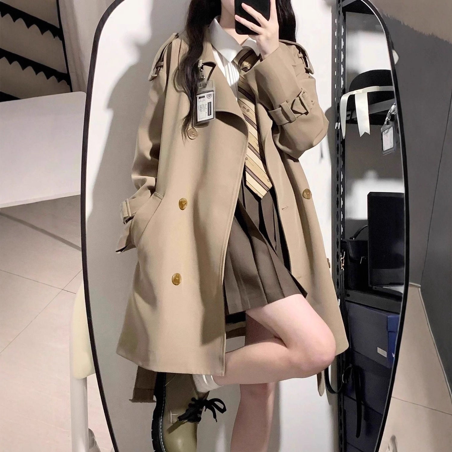 Damen Trenchcoat Oversized Schnitt Eveloria - Eveloria