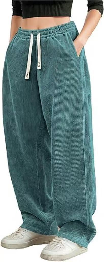 Damen Cordhose Weite Passform Elastischer Bund Eveloria