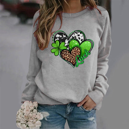 Damen Sweatshirt Herzdesign Auffälliges Motiv Eveloria