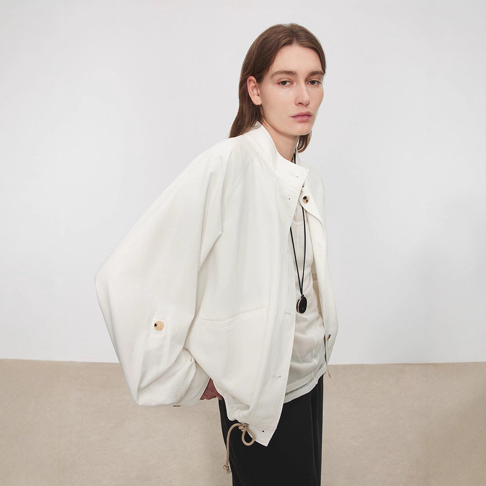 Damen Übergangsjacke mit Kapuze und verstellbarem Bund
