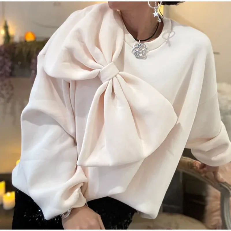 Damen Pullover Übergroßes Schleifendetail Eveloria