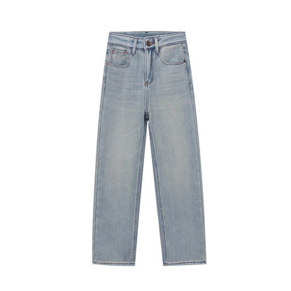 Damen High-Waist Jeans Weites Bein Klassisch Eveloria