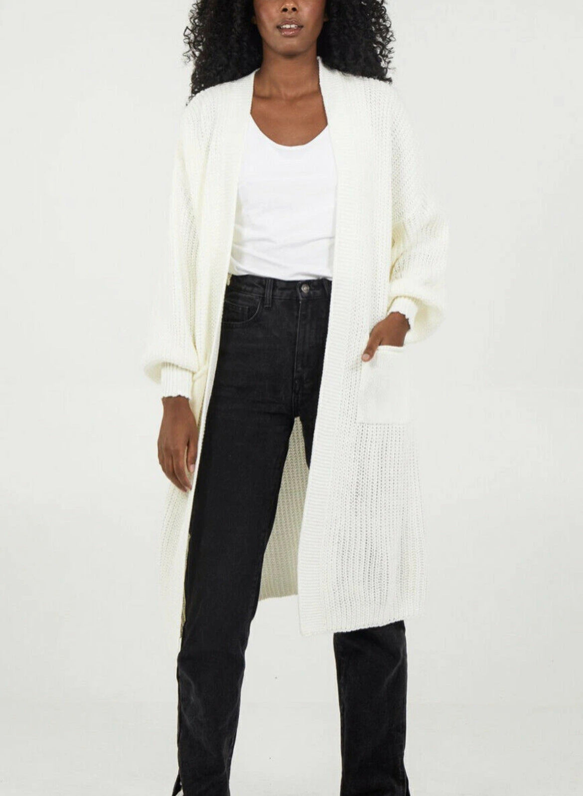 Damen Oversized Strickmantel Lässig