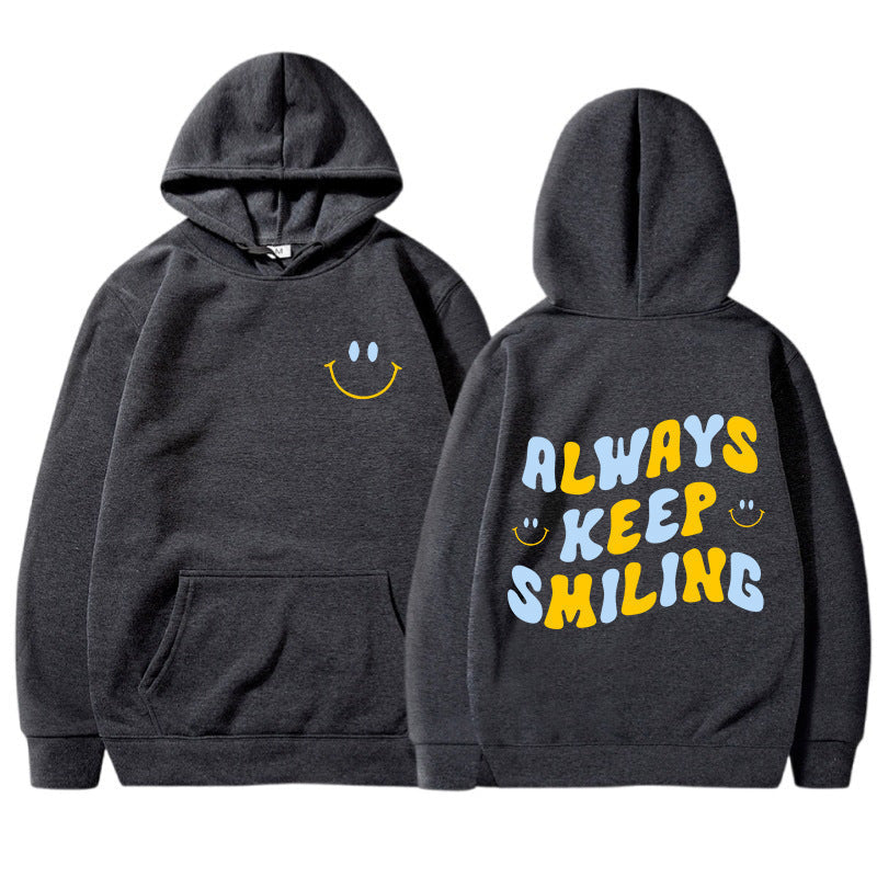 Damen Pullover Kapuze mit Kängurutaschen und Schriftzug
